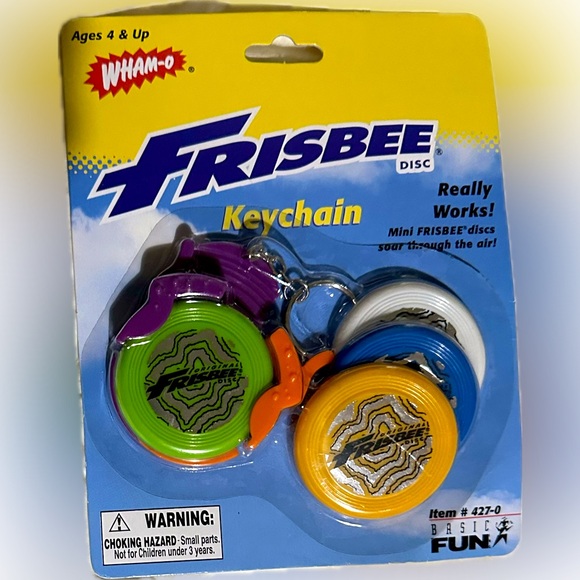 VTG 1999 RARE WHAM-O FRISBEE DISC KEYCHAIN MINIATURE TOY COLLECTIBLE FUN 427-0 - Picture 1 of 4